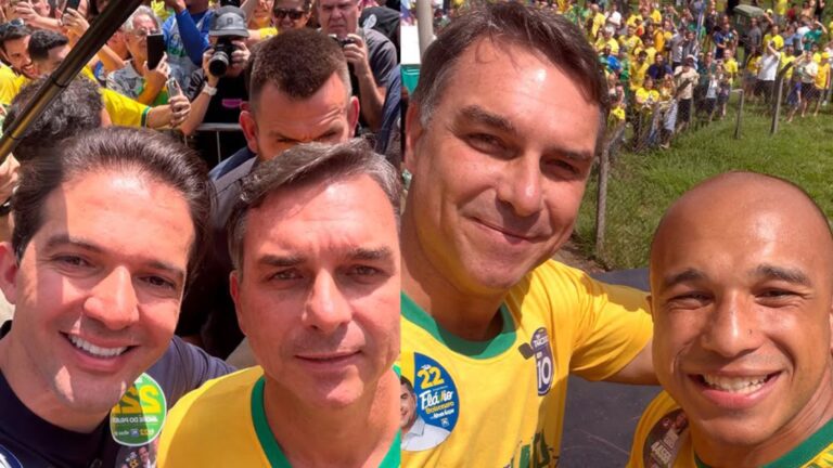 Em ato de união da direita, Douglas Garcia e Rubinho Nunes declaram apoio a Flávio Bolsonaro no último dia de campanha
